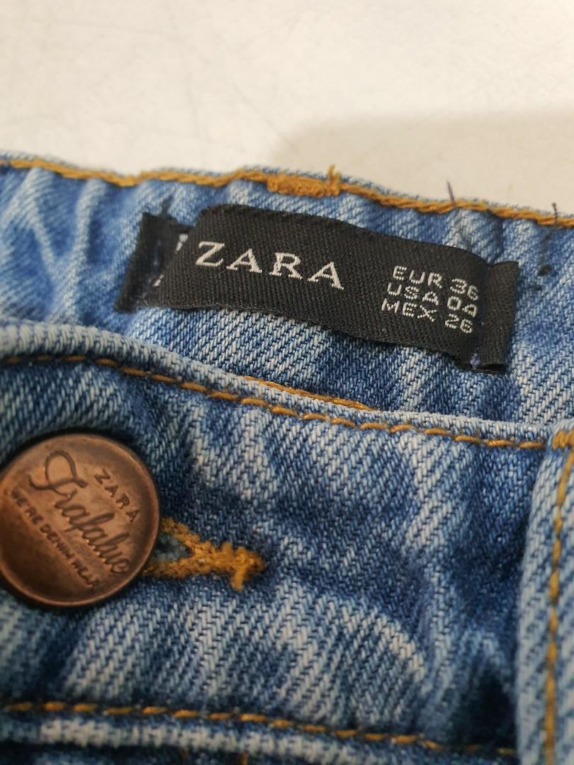 Zara- jeans (Category: Jeans) located in Manila. Submitted by levela (Listing ID 1055586751, Image 1). Description: Rfs: decluttering , looking for a new owner already washed and sanitized Thick Denim best for 22 A little tight in hips area. No when worn, please refer to the images for measurements..
