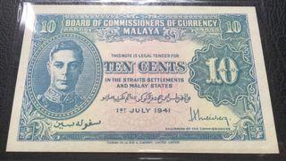 1941 Malaya 10cents