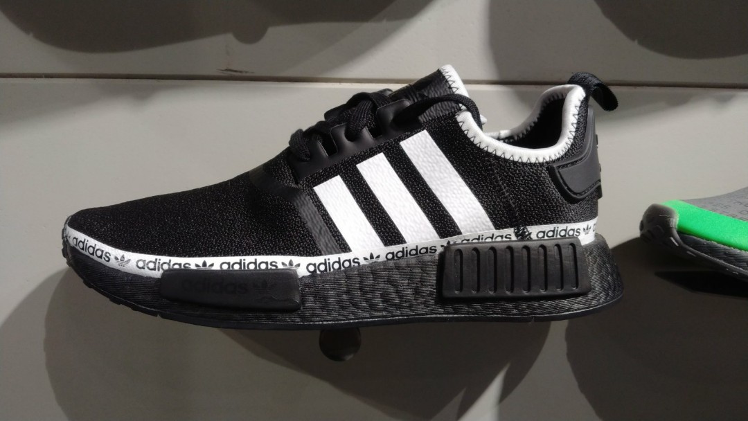 Nmd black and white stripes on sale