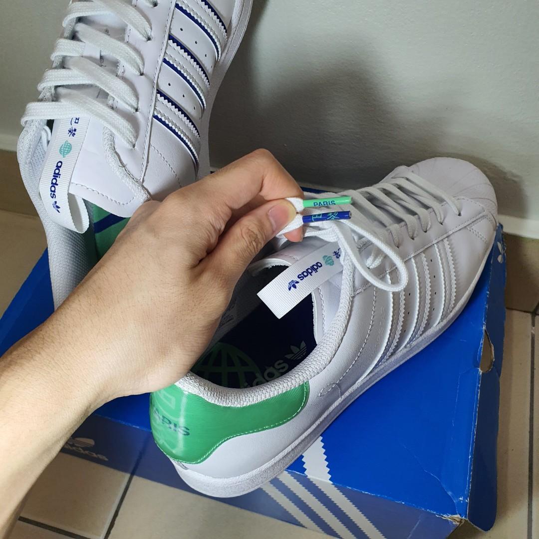 Adidas Superstar Paris City Pack Sneaker Shoes Men s Fashion