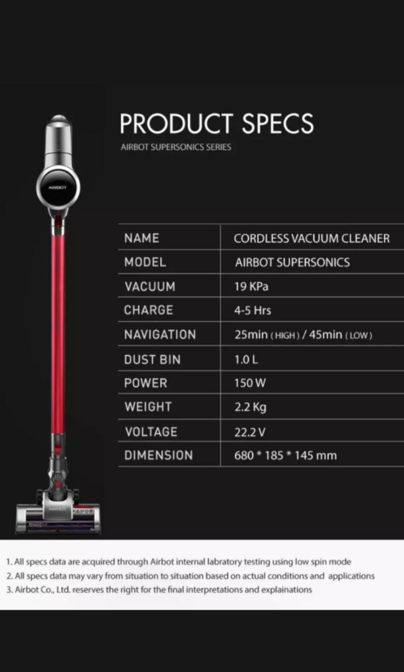 Airbot Supersonics 19KPa Cordless Vacuum Cleaner