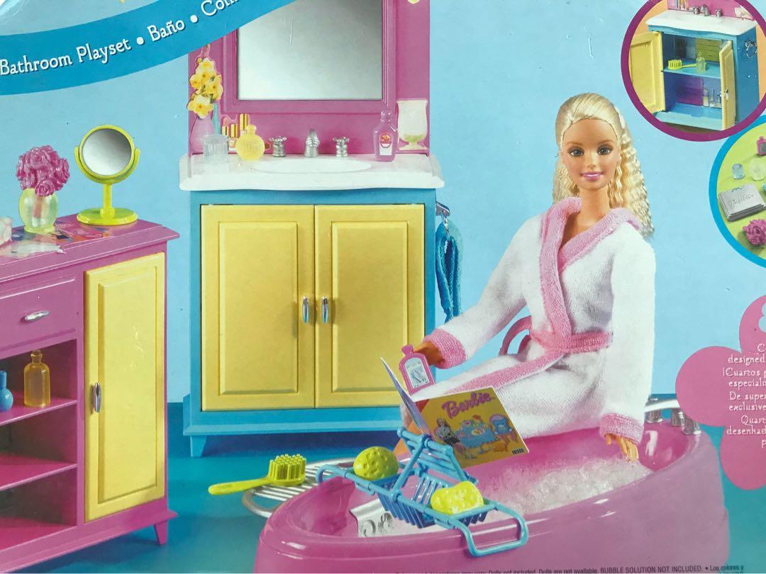 Barbie bathroom playset discount