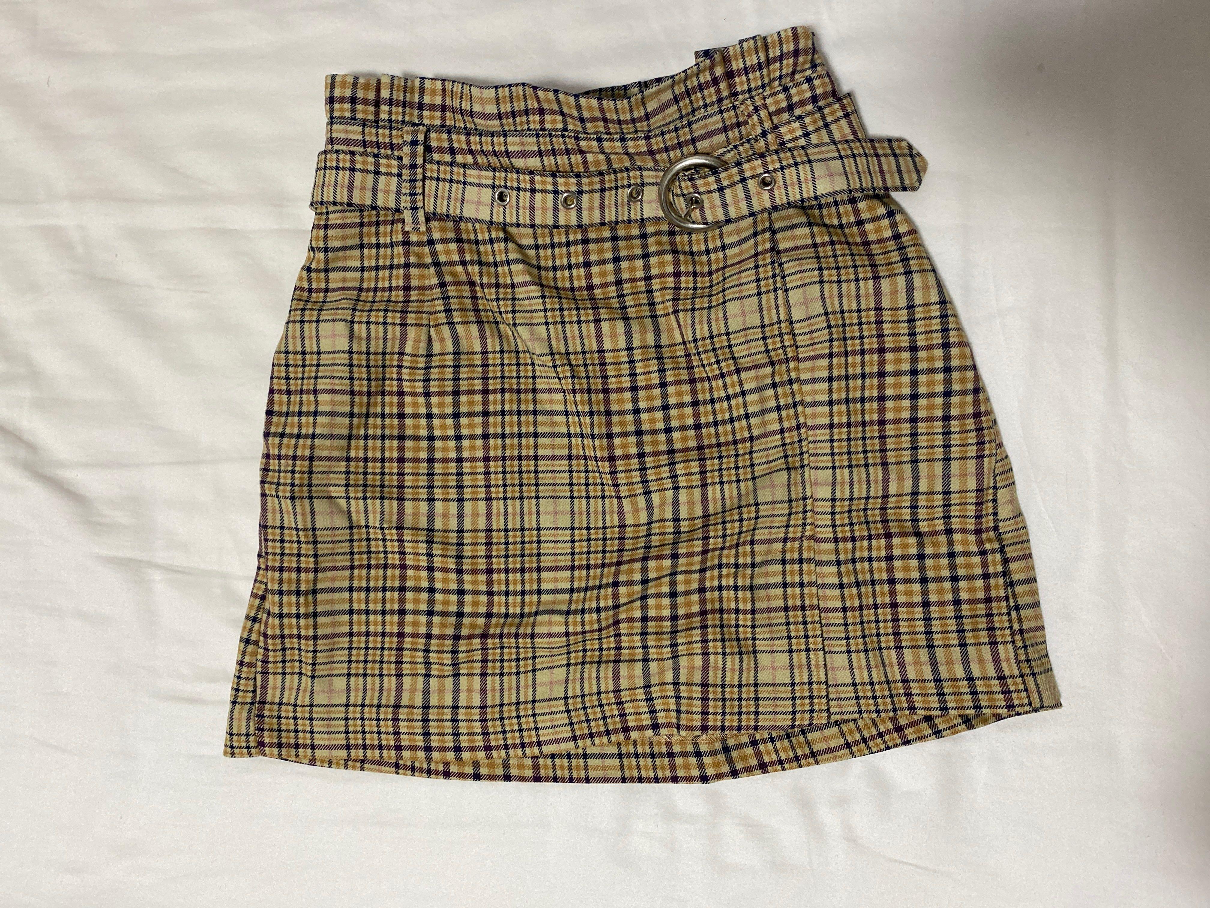 Plaid skirt bershka hot sale