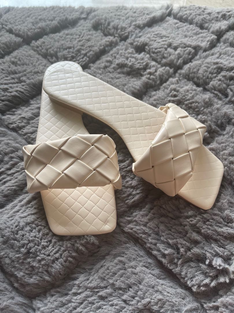 White braided sandals store
