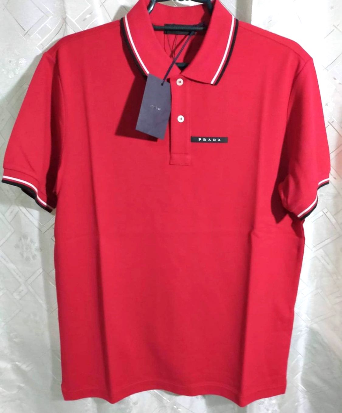 Brand New Prada Polo Shirt Red / Prada Red Polo Shirt LARGE ??, Men's  Fashion, Tops & Sets, Tshirts & Polo Shirts on Carousell