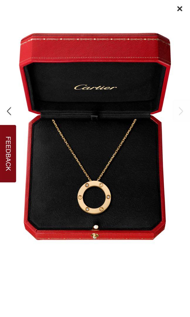 Cartier love necklace pink gold best sale