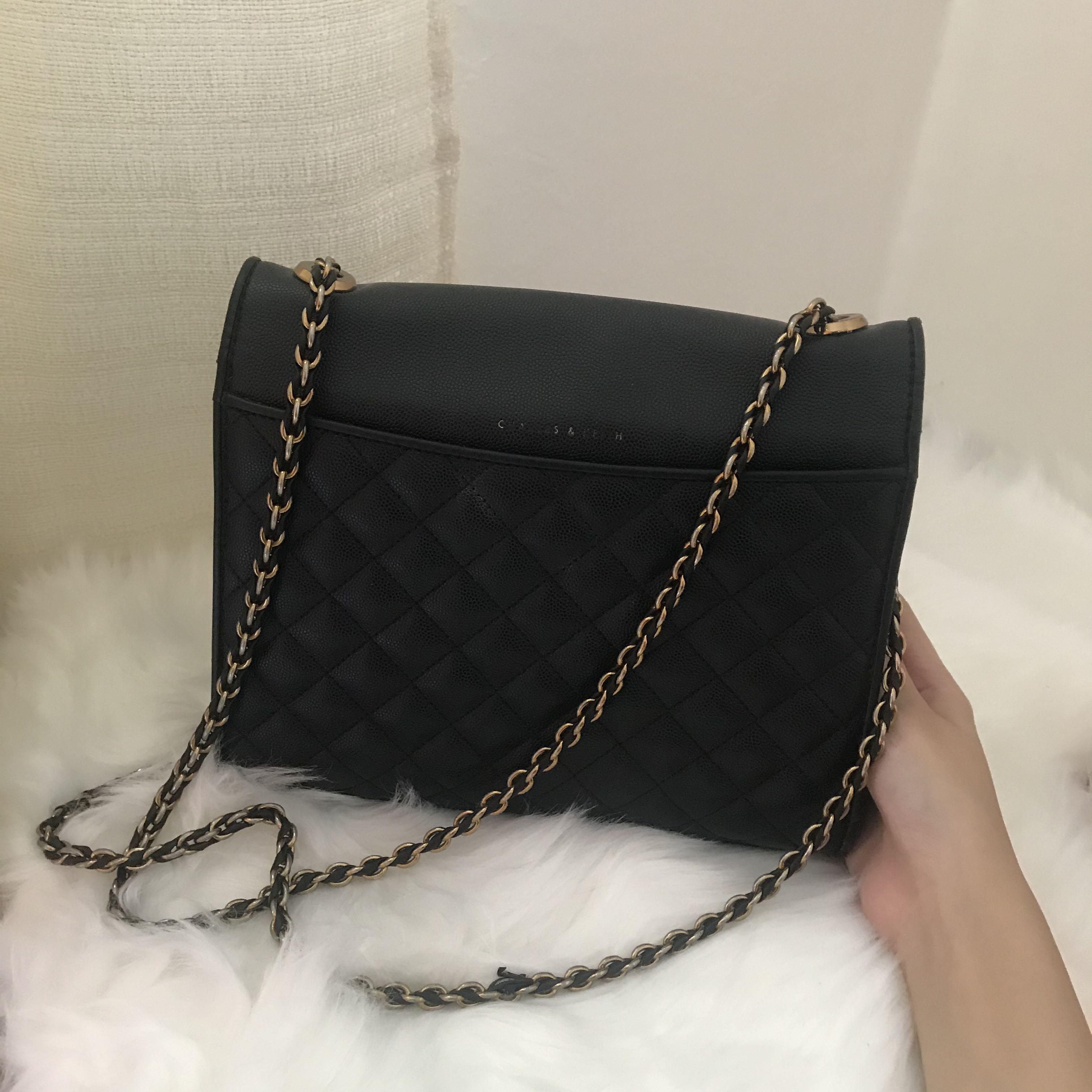 Charles and keith quilted outlet sling bag