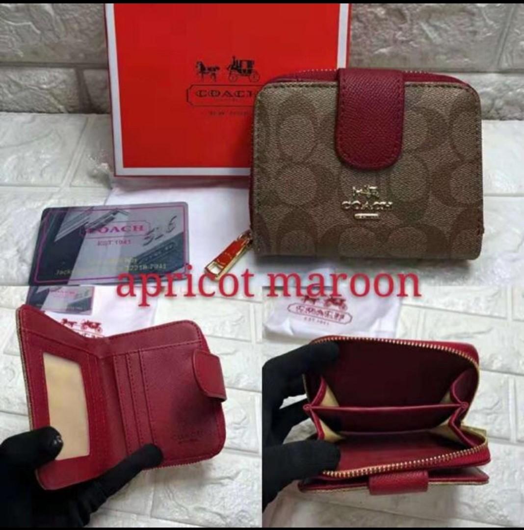 Coach small wallet maroon Women s Fashion Bags Wallets