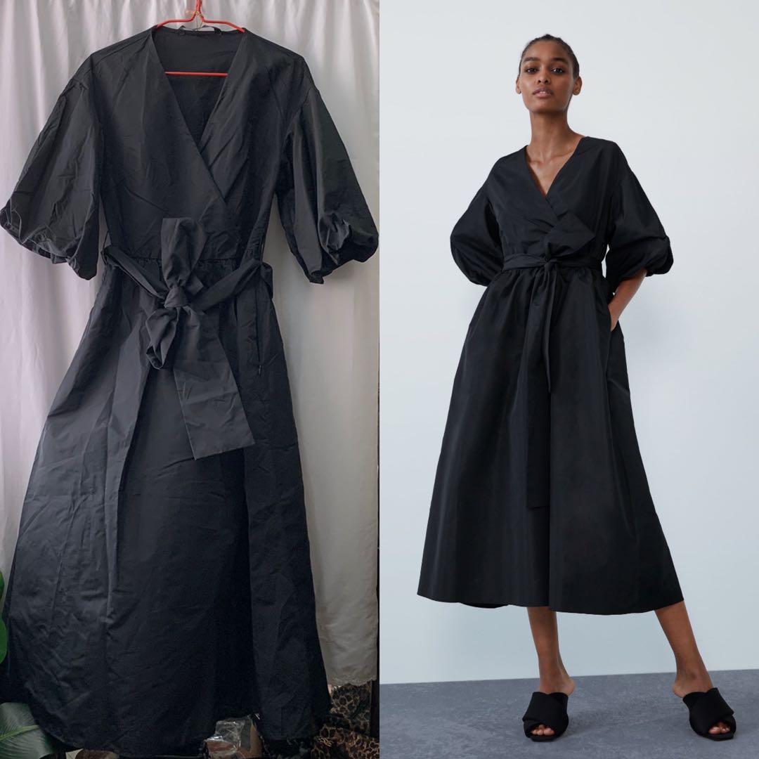 Zara midi dress with voluminous sleeves online