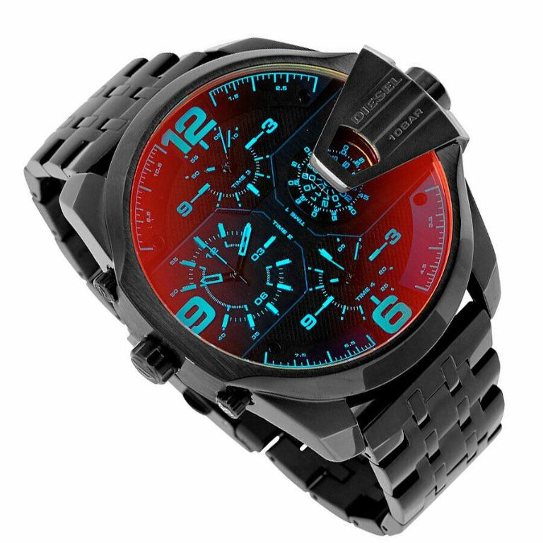 DIESEL Uber Chief Two Hand Black Stainless Steel Watch DZ7373