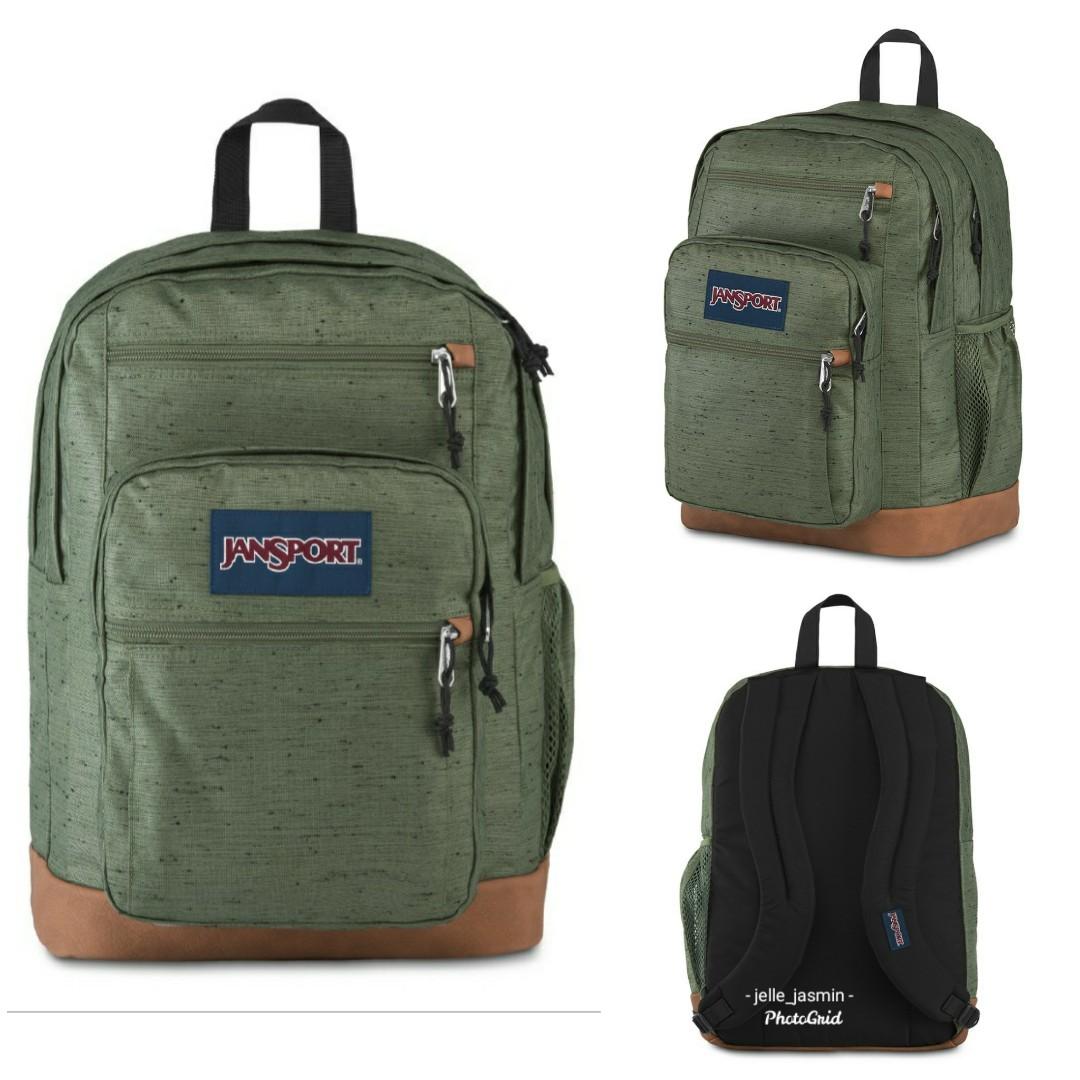 Jansport Civic Gray and Cool Student Muted Green Plain Weave Backpack Bag Men s Fashion Bags Backpacks on Carousell