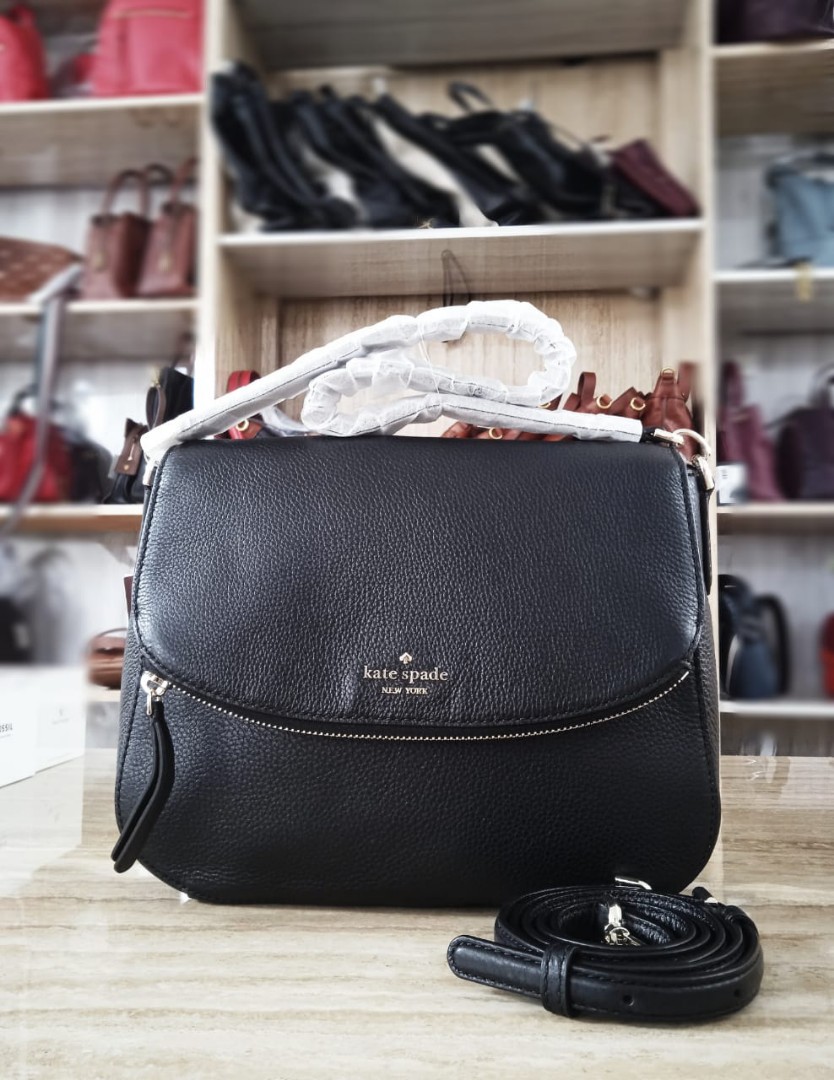 Kate Spade Jackson Medium Flap Shoulder Bag Black Barang