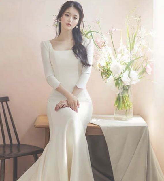 Korean style Wedding Dress Women s Fashion Dresses Sets Evening dresses gowns on Carousell