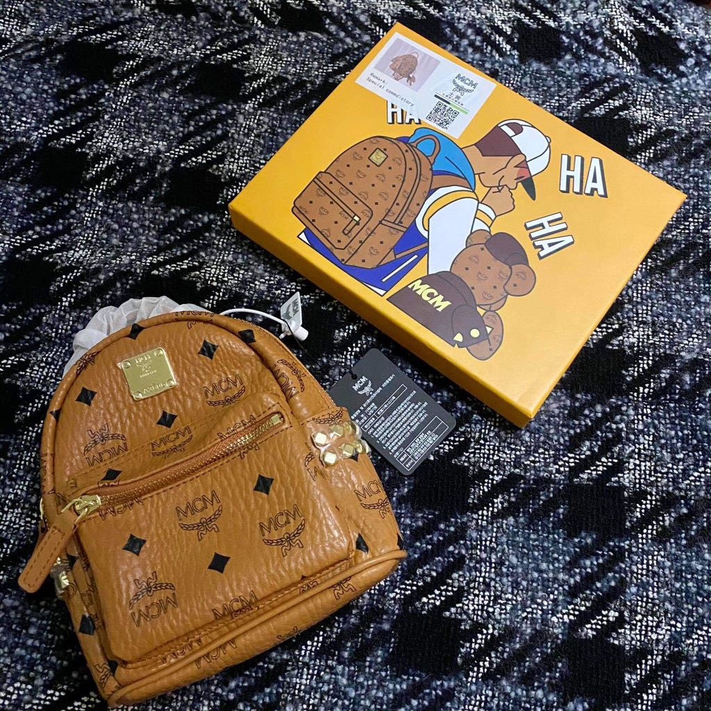 mcm mini backpack keychain