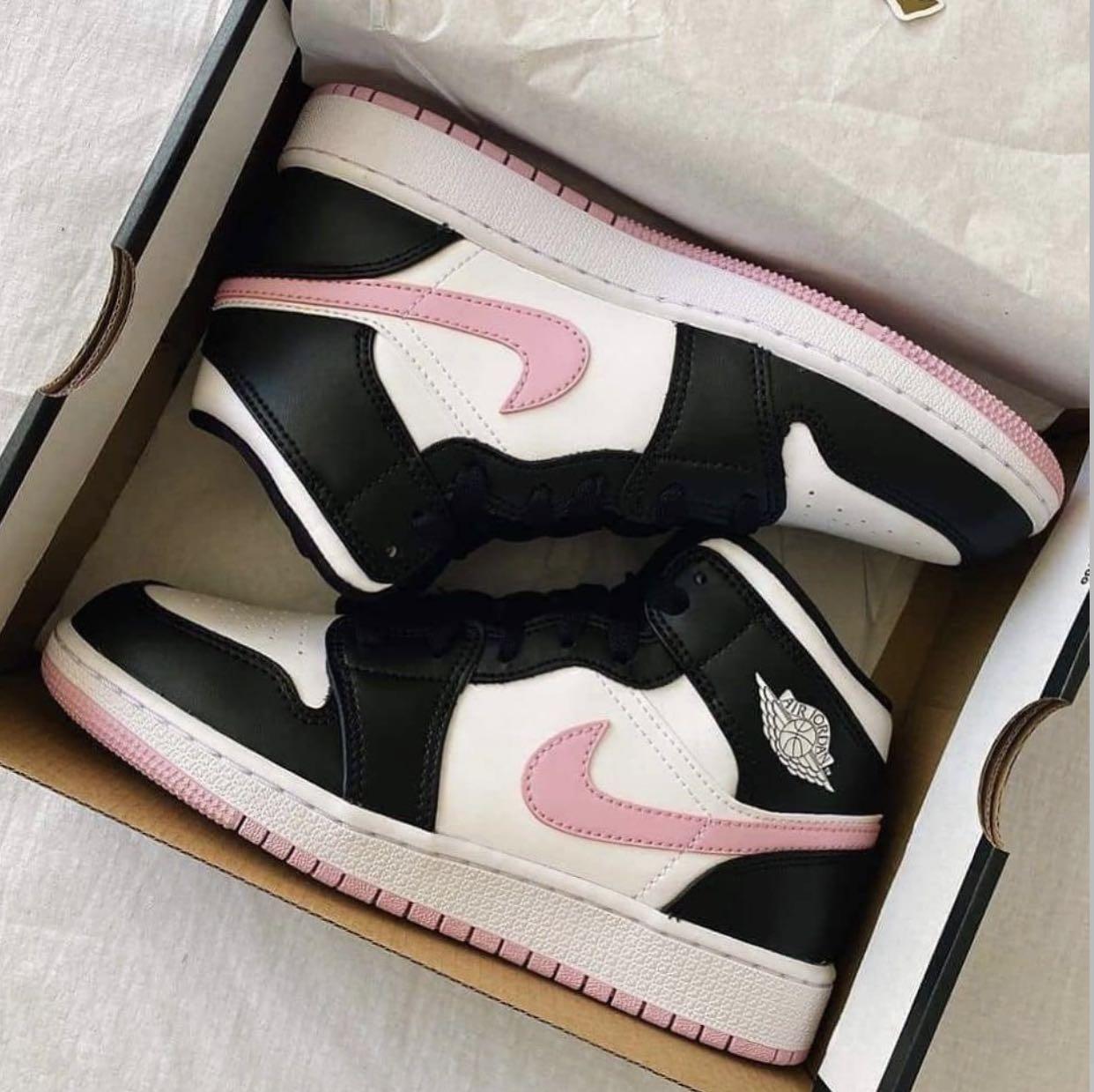 Pink and store black jordans womens