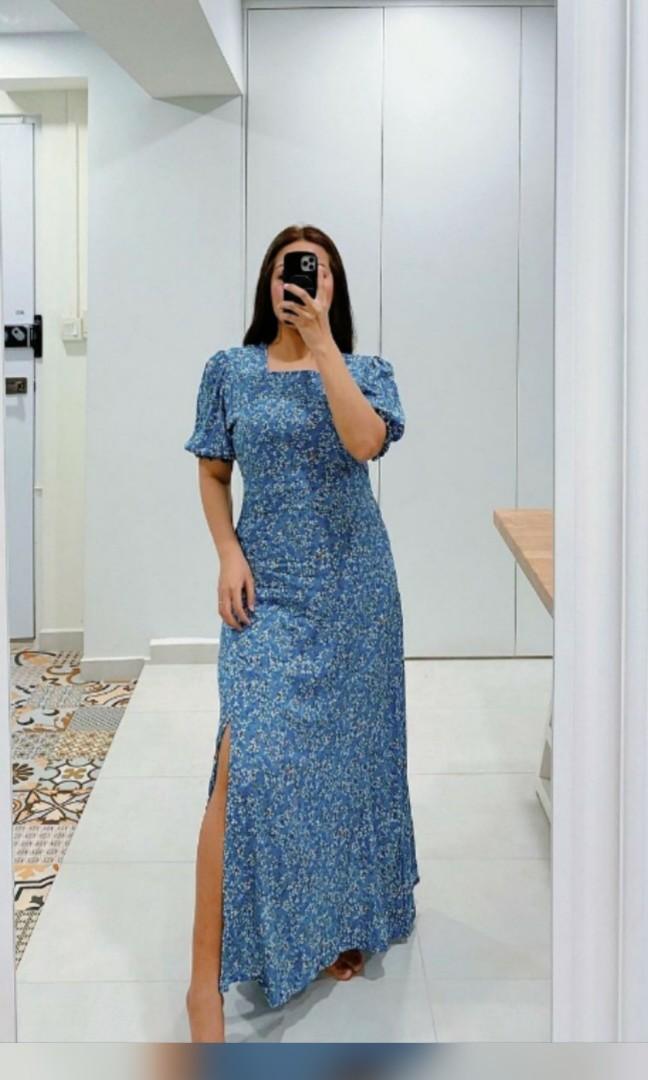 NSA No Skin Attached Sara Slit Maxi Dress Women s Fashion Muslimah Fashion Dresses on Carousell