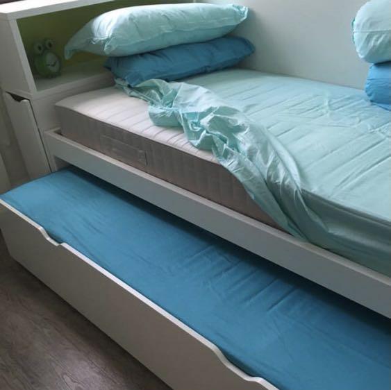 Ikea Flaxa Headboard With Storage Unit, Ikea Twin Trundle Bed With Drawers