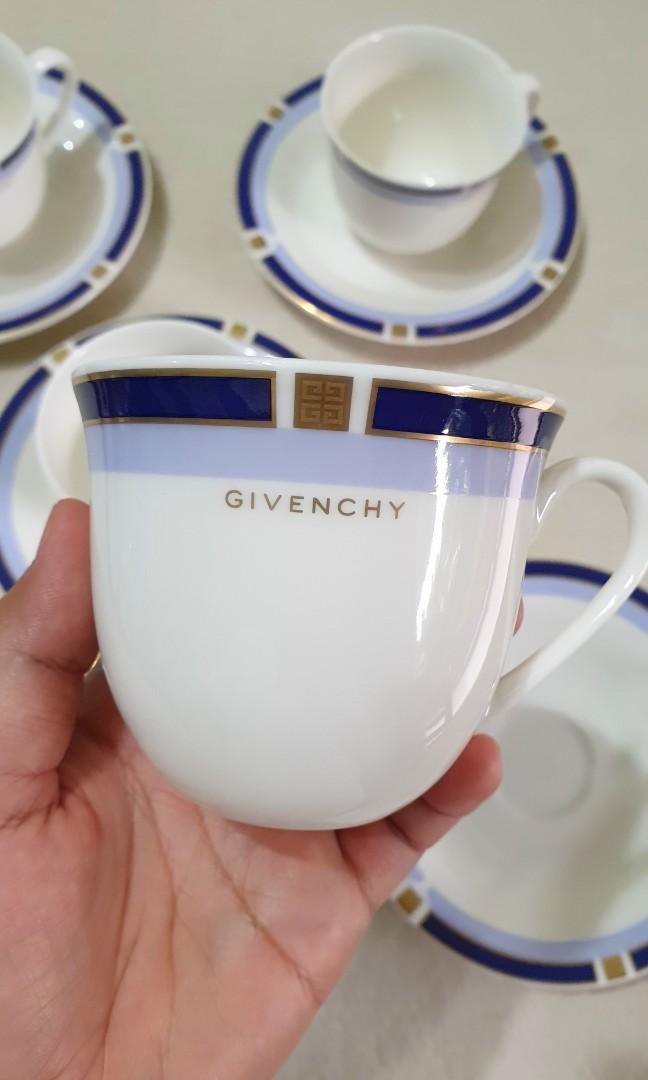 Rare Givenchy Tea Cups Set with Blue&Light Blue Rim, TV & Home