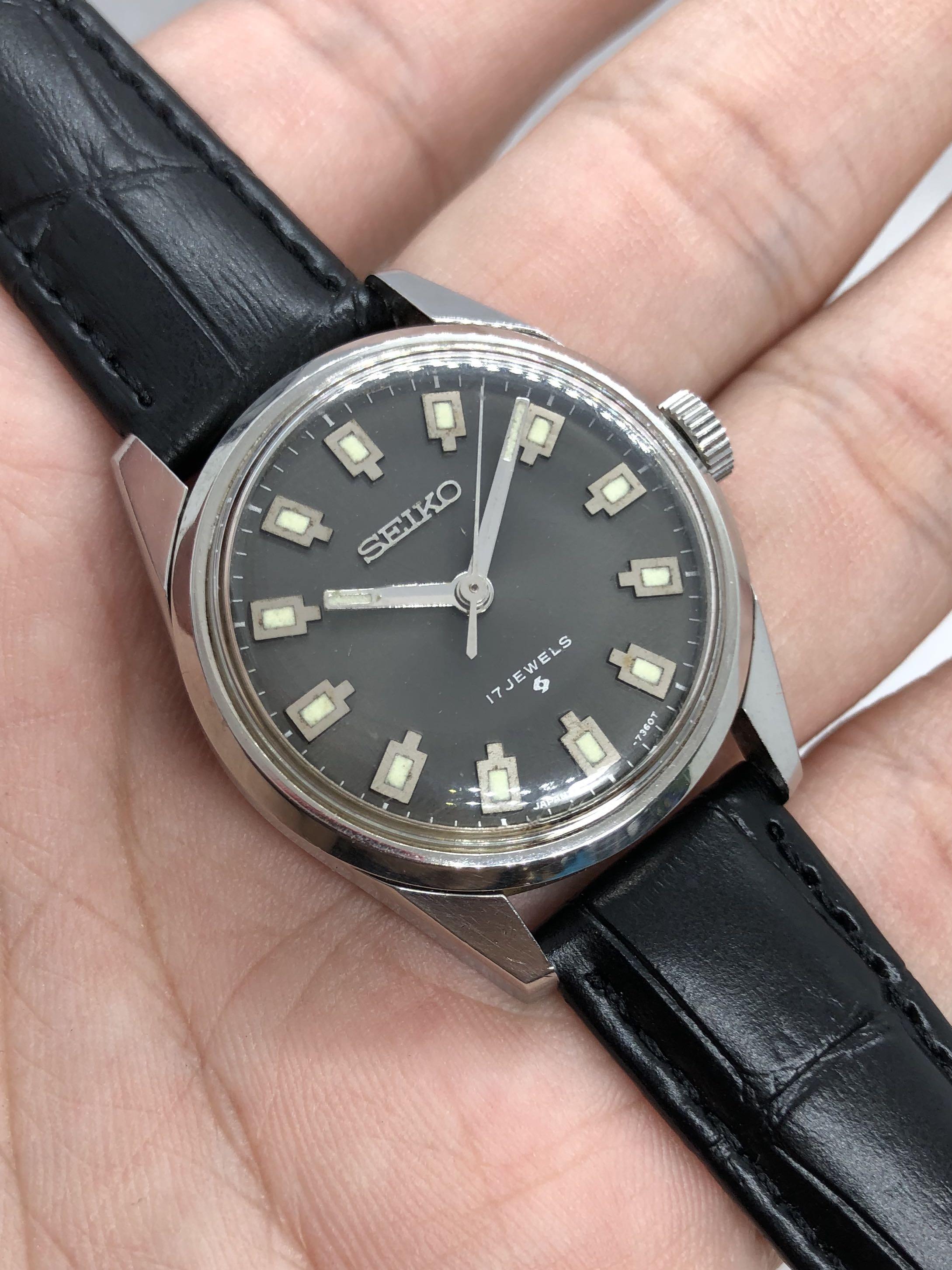 Seiko Vintage 1961 Grey 30mm Winding Watch, Luxury, Watches on Carousell