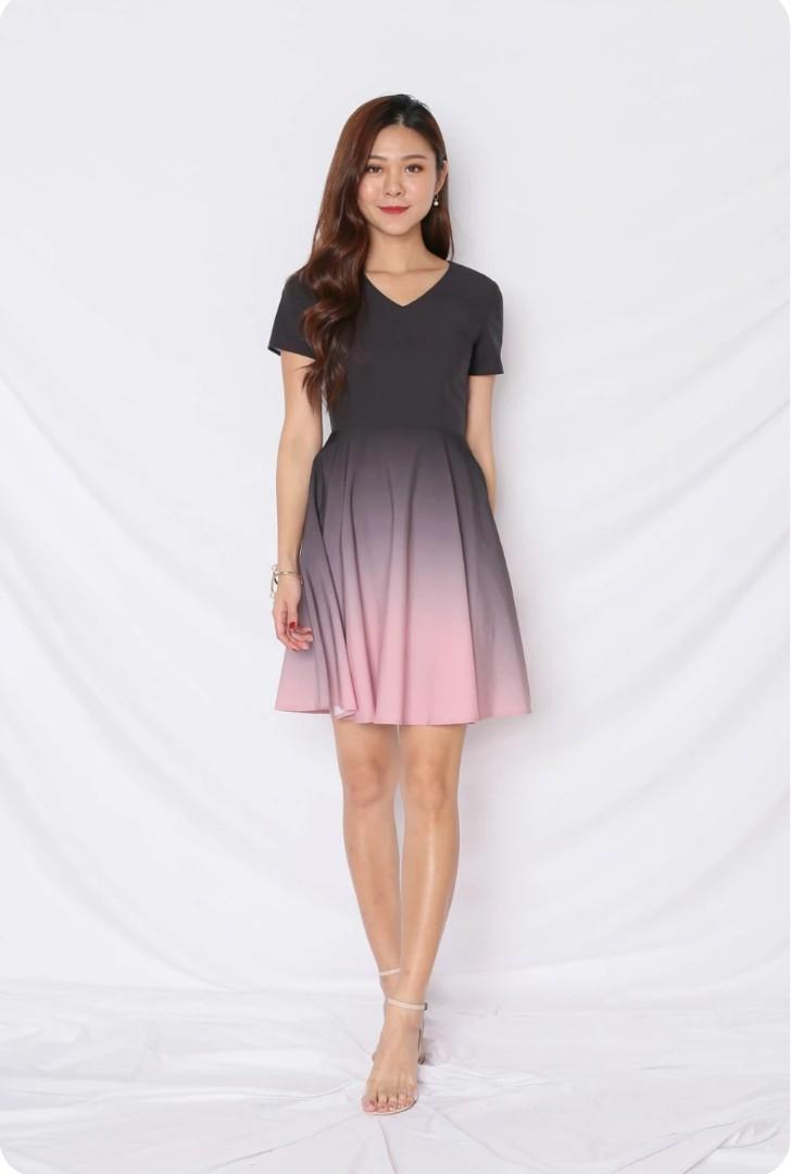 Topazette Illys Ombre Dress Black Pink 3xl Women S Fashion Muslimah Fashion Dresses On Carousell