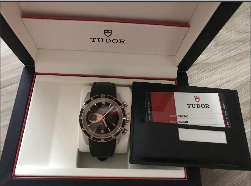 Tudor Watches 20551N leather Grantour Chrono Fly Back Stainless Steel and Pink Gold Luxury Watches on Carousell