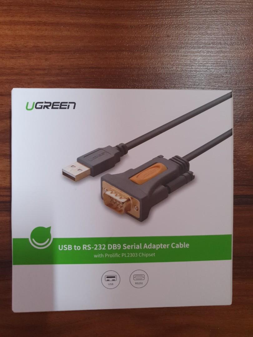 UGREEN USB To RS232 DB9 Serial Adapter Cable With Prolific PL2303