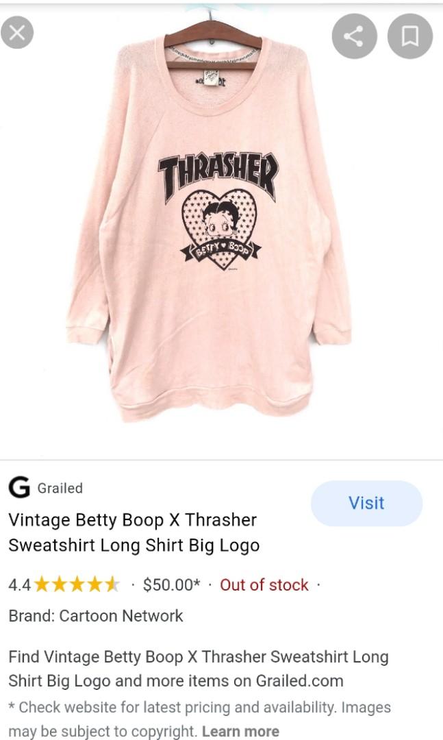 Vintage Betty Boop Jouetie X Thrasher Sweatshirt Women S Fashion Clothes Tops On Carousell