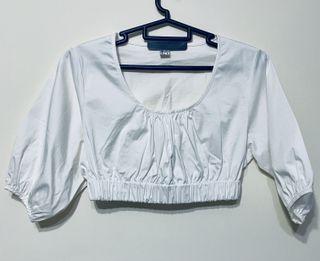 White Cropped Top