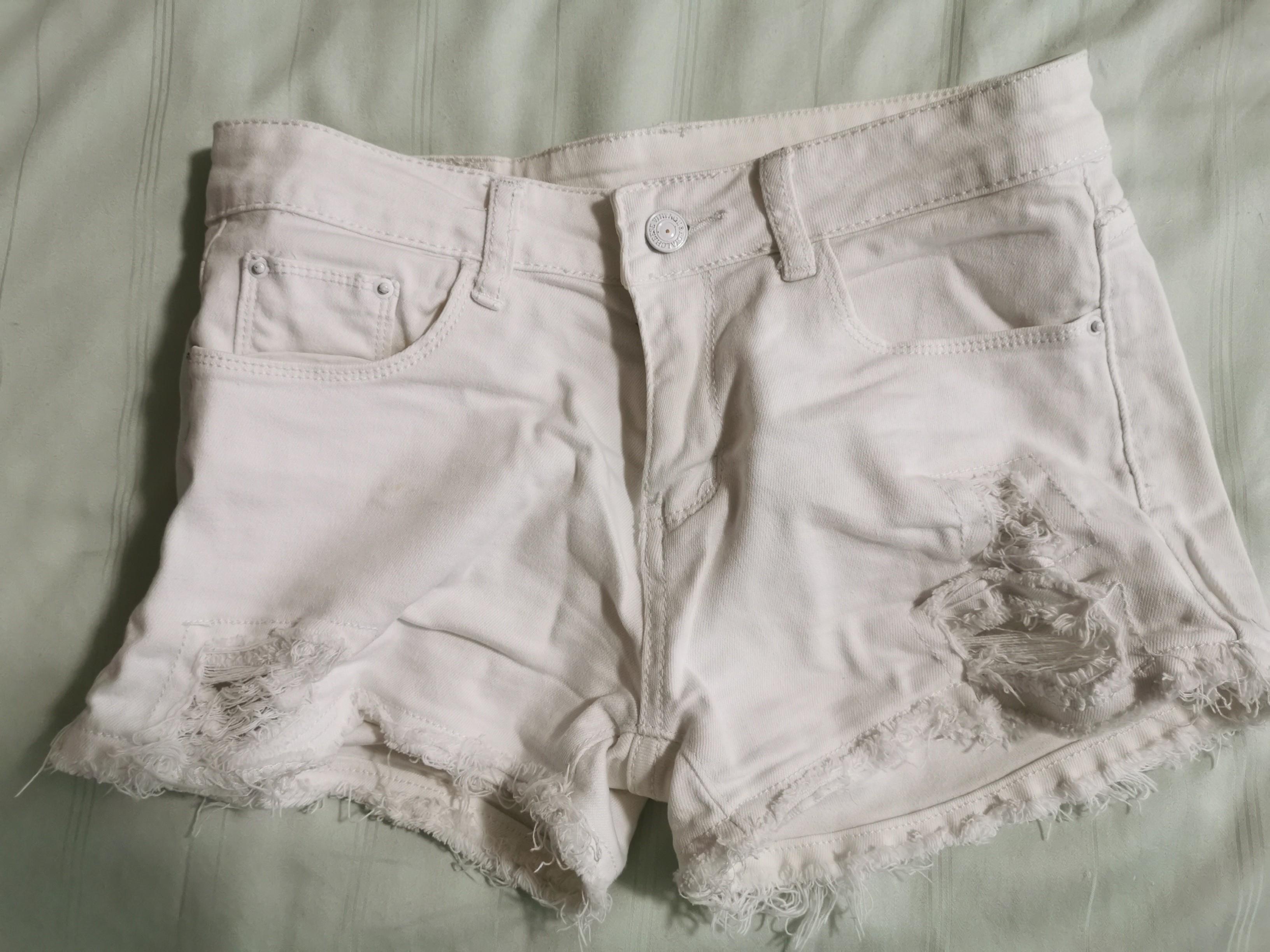 White ripped shorts clearance