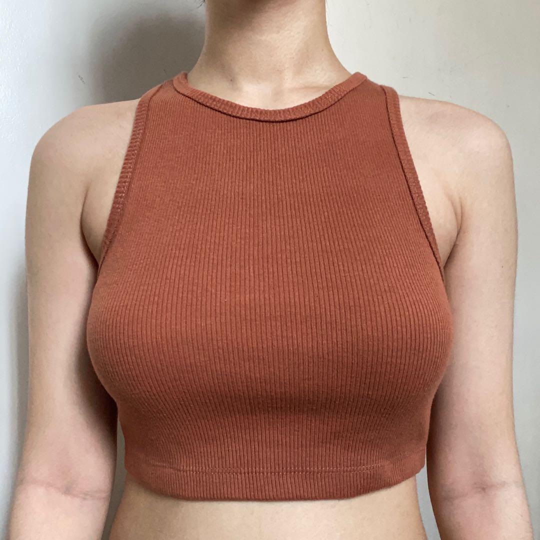 Brown tank top zara clearance