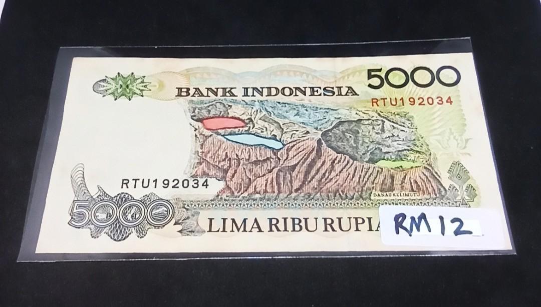 1 Ribu Lama 1992 Lima Ribu Rupiah Wang Kertas Duit Lama Bank Indonesia 5,000 Bank ...
