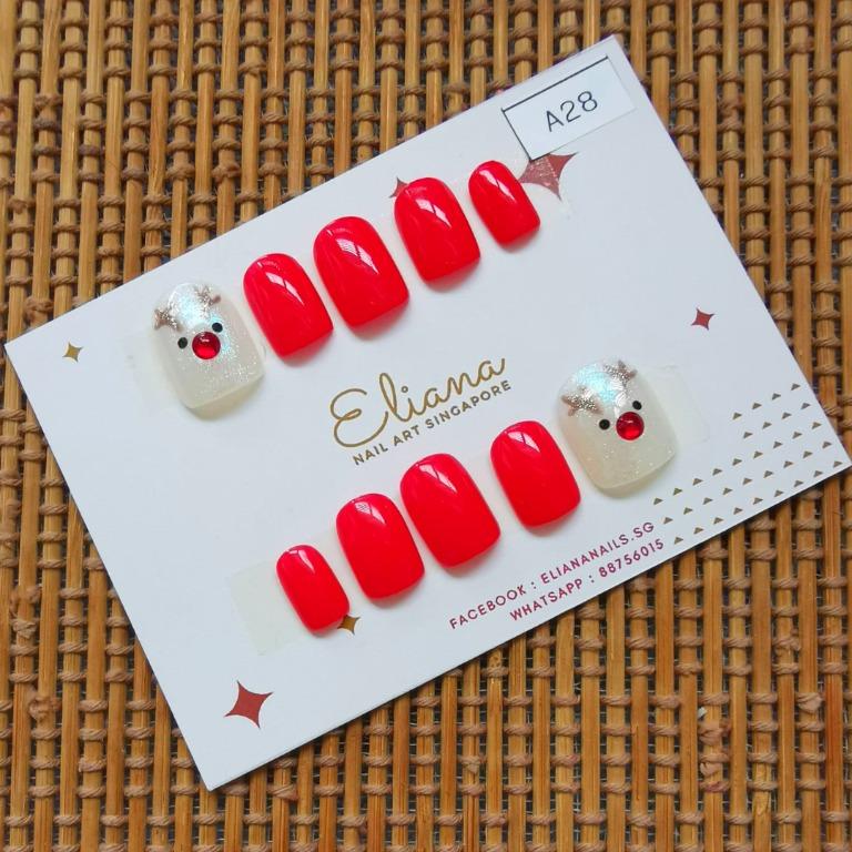 8 Christmas Short Nails Press On Nails Fake Nails Full Cover Short False Nails Acrylic Nail Art Health Beauty Hand Foot Care On Carousell