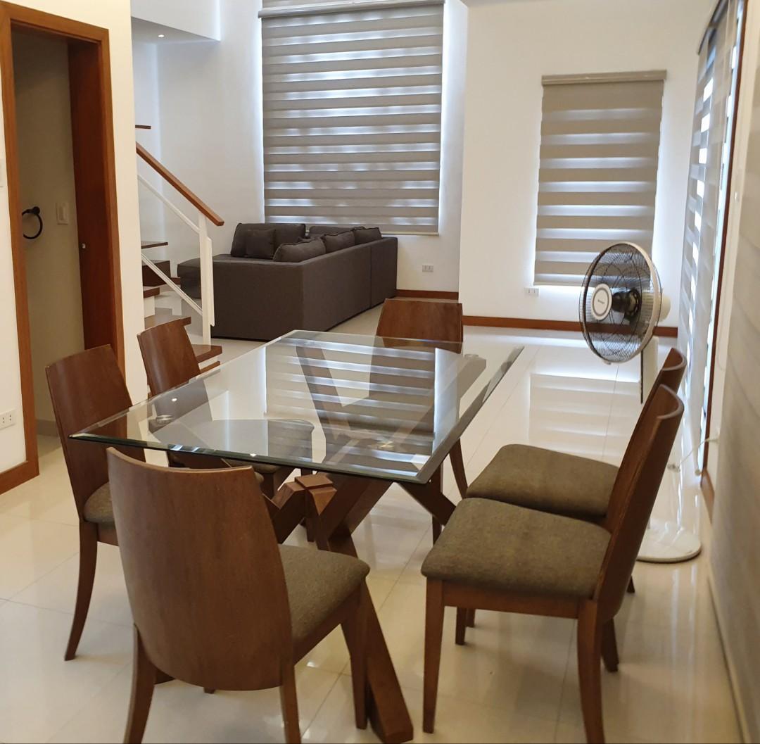 Our Home 6 Seater Tempered Glass Dining Table Set Furniture Home Living Furniture Tables Sets On Carousell