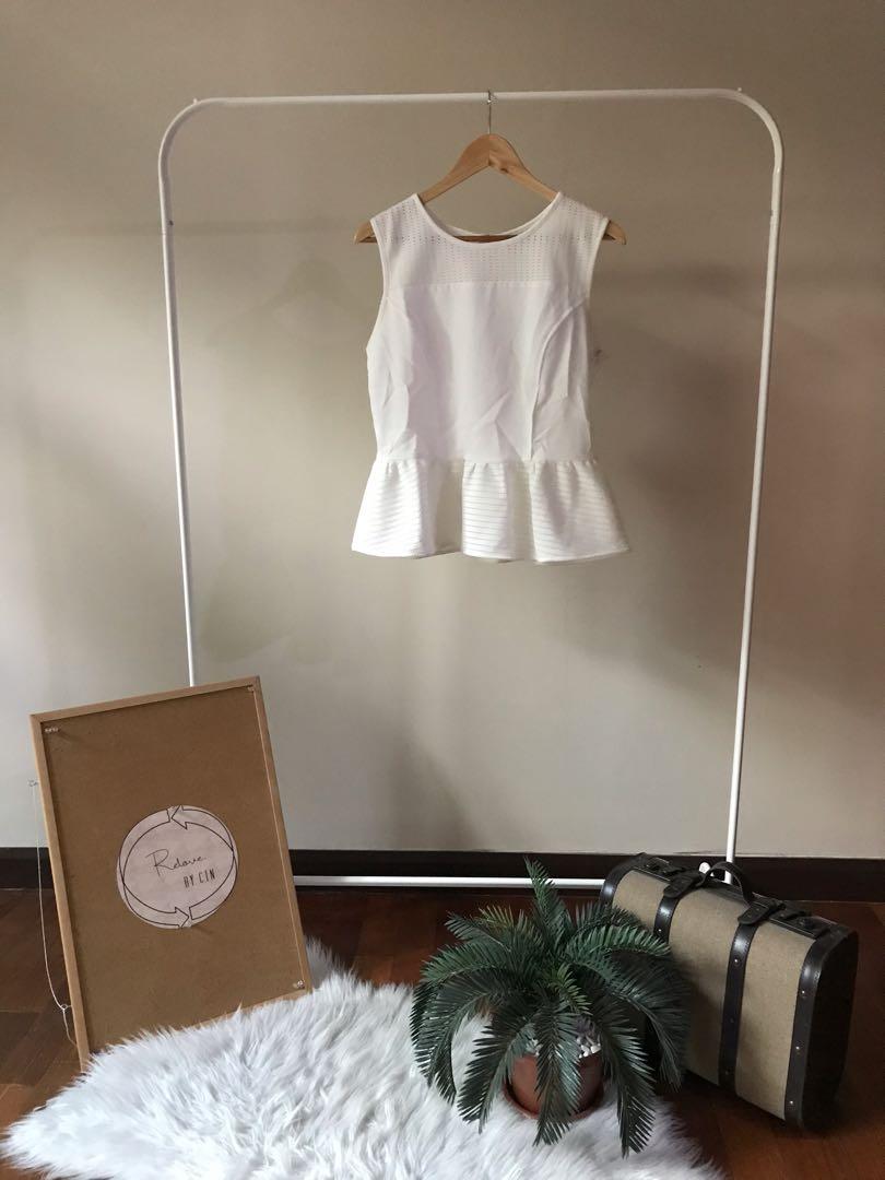 white peplum tank