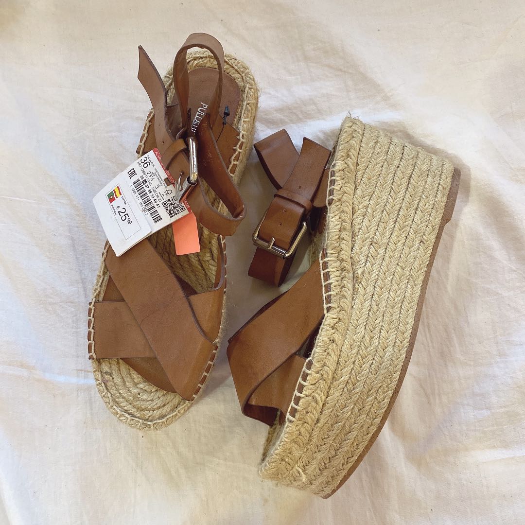 Pull and bear espadrille wedges sales
