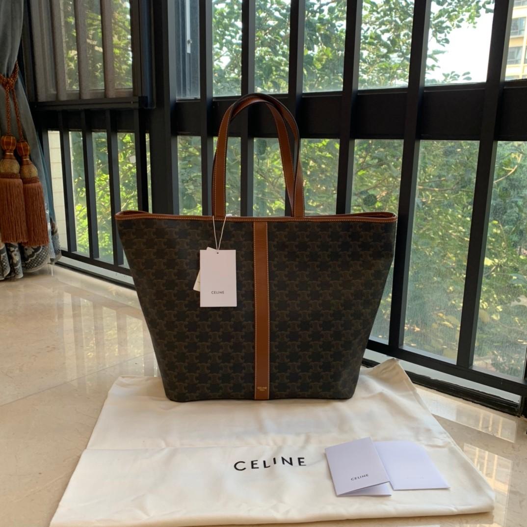 Celine medium cabas in triomphe canvas deals