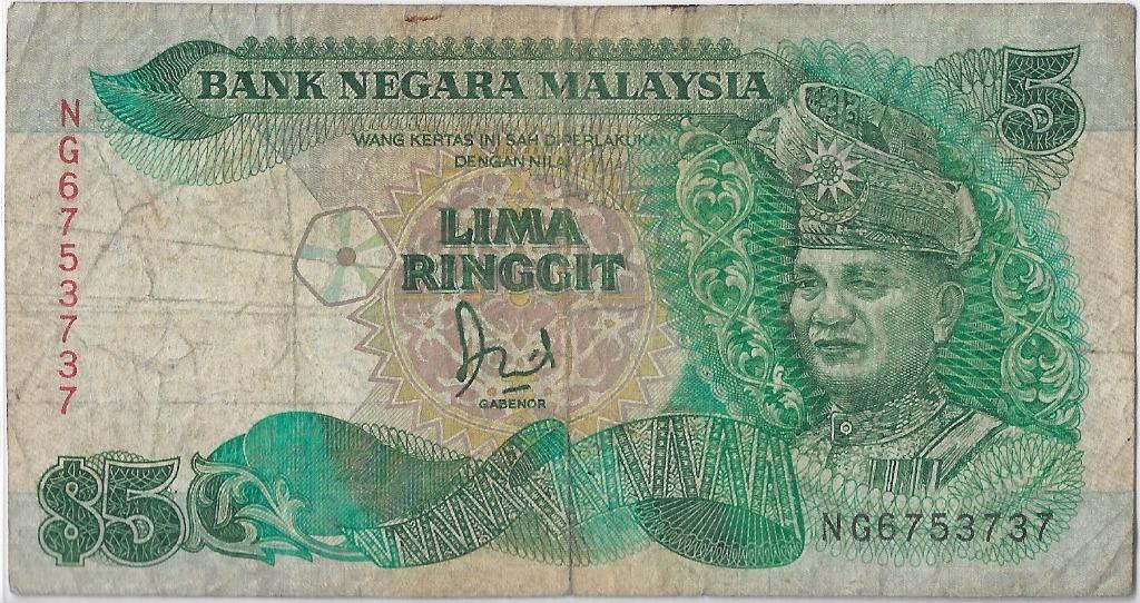 Duit Lama Malaysia 6th 5ringgit Crossbar Ng 6753737 F Antiques Currency On Carousell