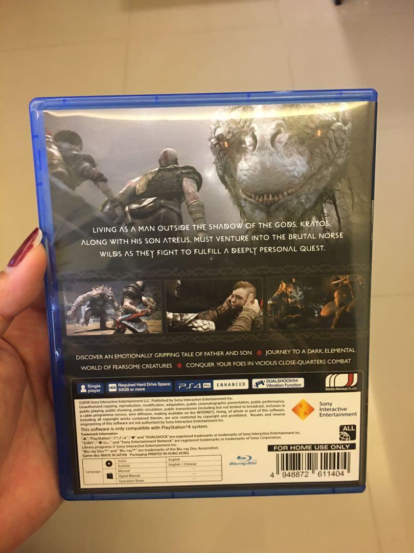 For PS4: God of War (Category: PlayStation) located in Quezon City. Submitted by frostize (Listing ID 1056003128, Image 3). Description: Used once Mukhang bago Walang gasgas PM for inquiries .