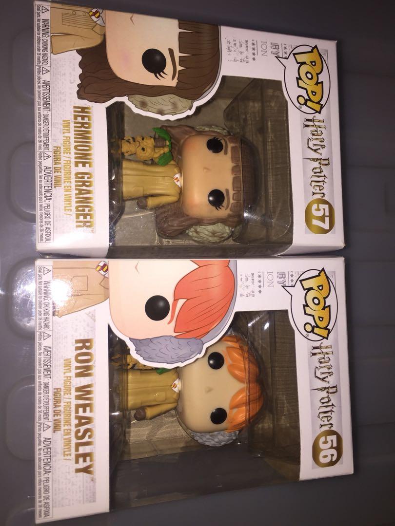 FUNKO POP HARRY POTTER RON/ HERMIONE WITH MANDRAKE, Hobbies & Toys