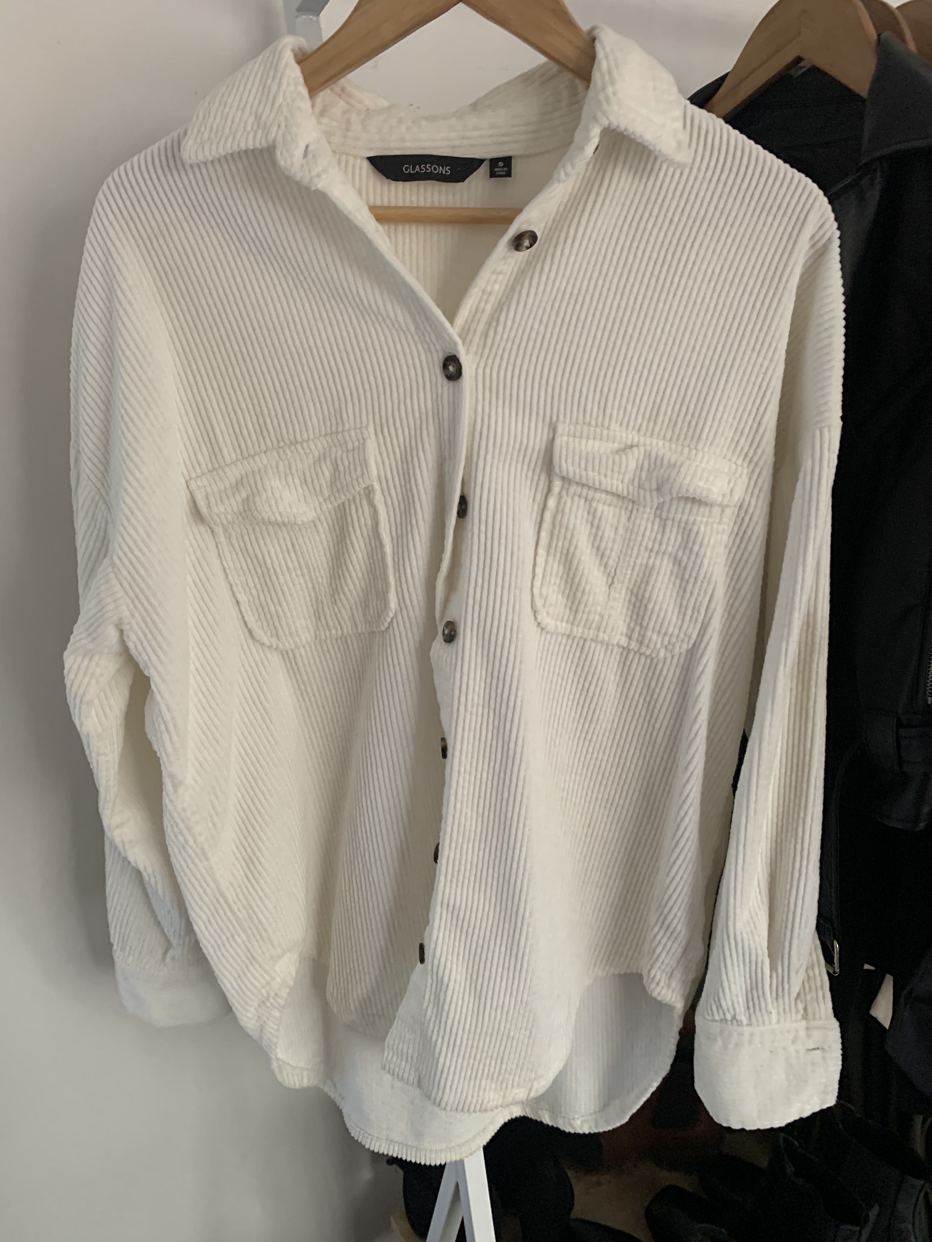 Glassons Longline Cord Jacket White Women s Fashion Clothes on Carousell