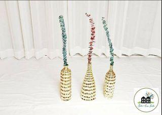 Gold Vases for Fresh and Dried Plants, Flowers and Grass🏺