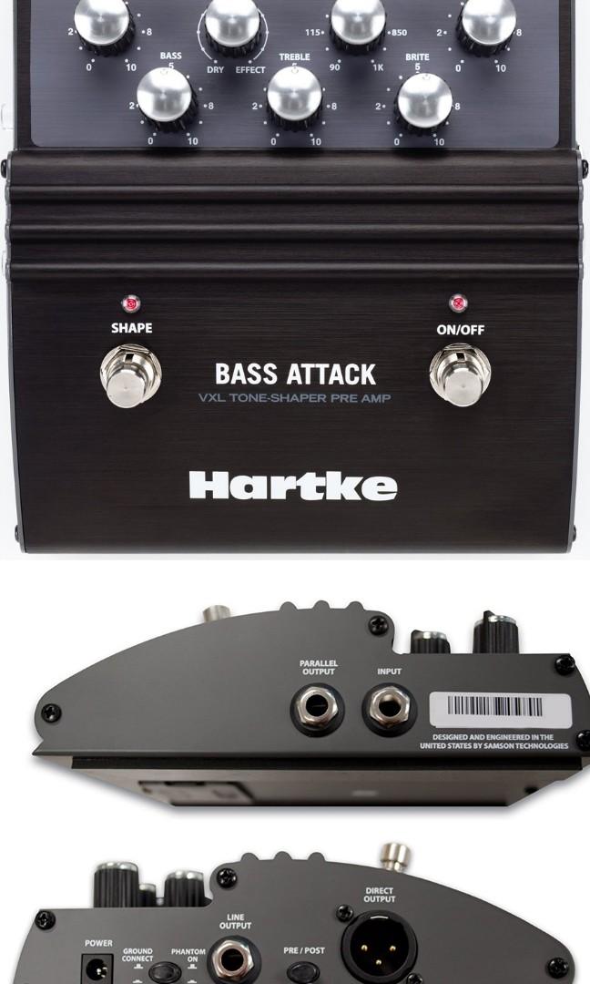 hartke bass attack pedal pre amp with di box, 興趣及遊戲, 音樂 ...