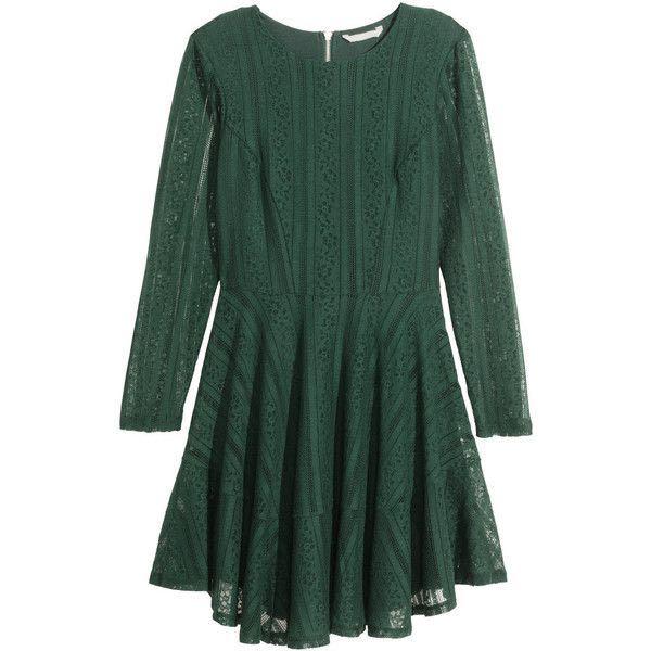 h&m green dress long sleeve