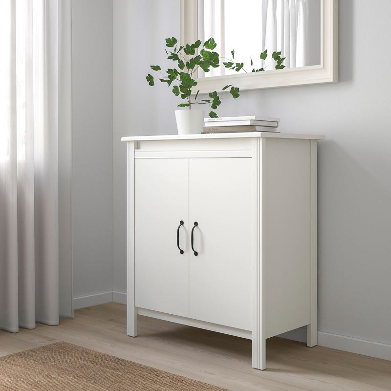 Ikea Brusali White 2 Door Cabinet Assembled Furniture And Home Living