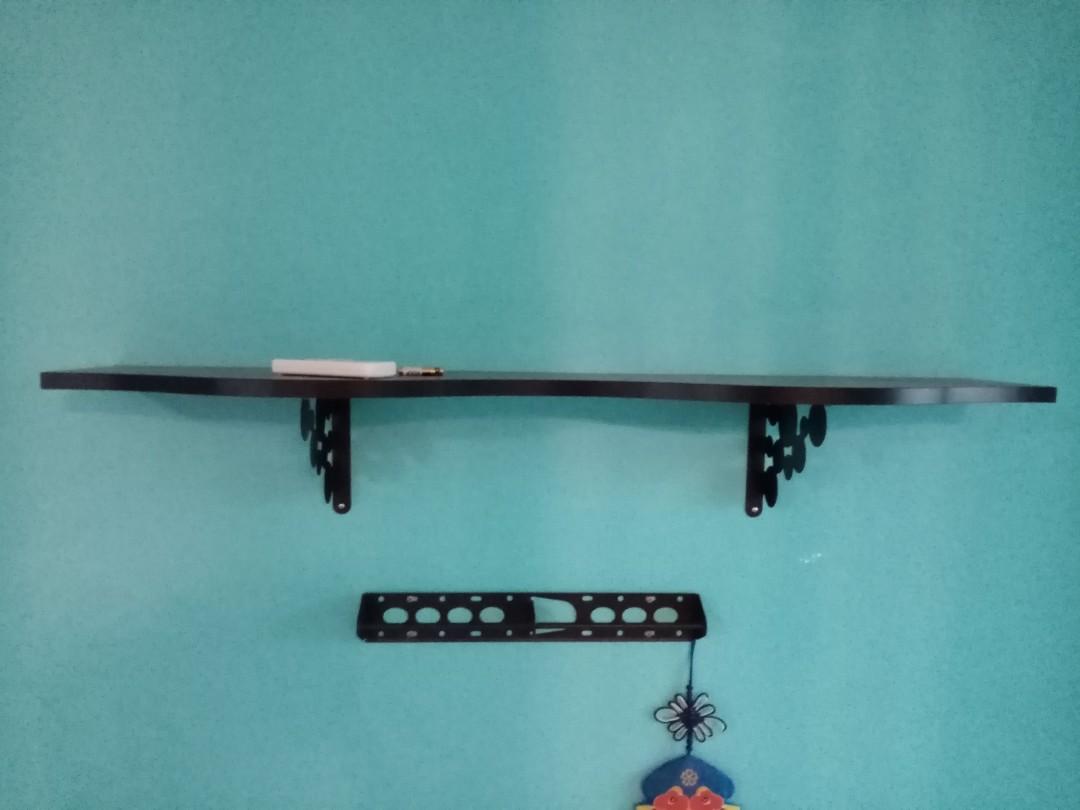 IKEA Lack Wall Shelf (Curved) with 2 brackets Black & Red (1 each