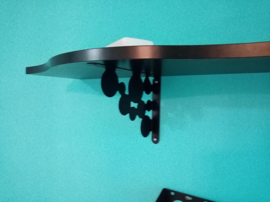 IKEA Lack Wall Shelf (Curved) with 2 brackets Black & Red (1 each