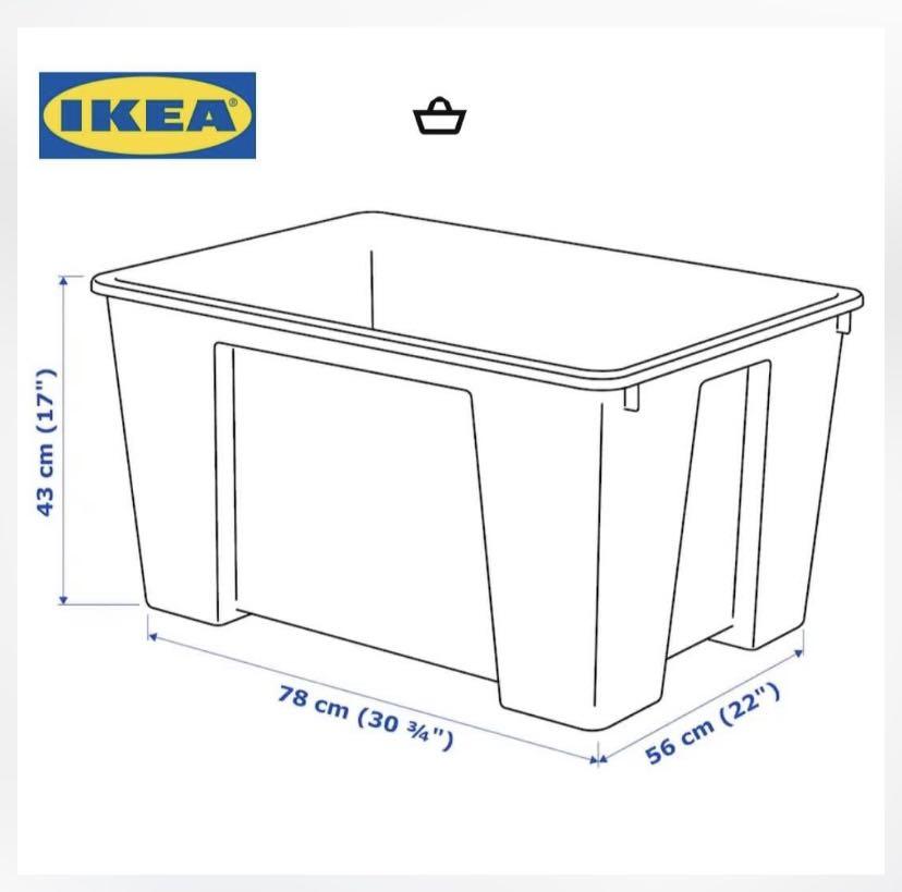 IKEA Large Storage Box with Lid and Wheels, Furniture & Home Living, Home Improvement