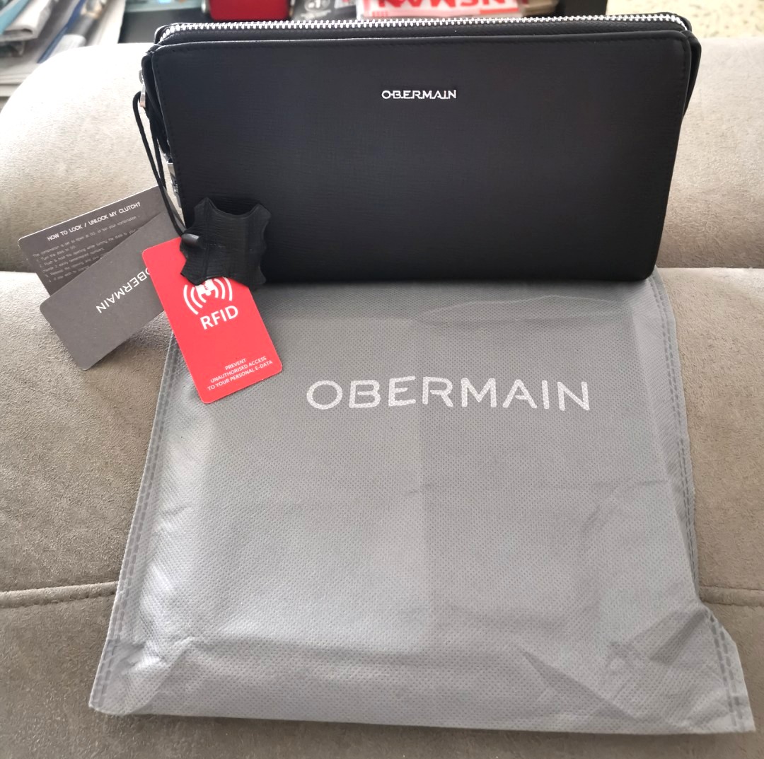 In Stock BNWT Authentic Obermain Germany Leather Clutch Bag