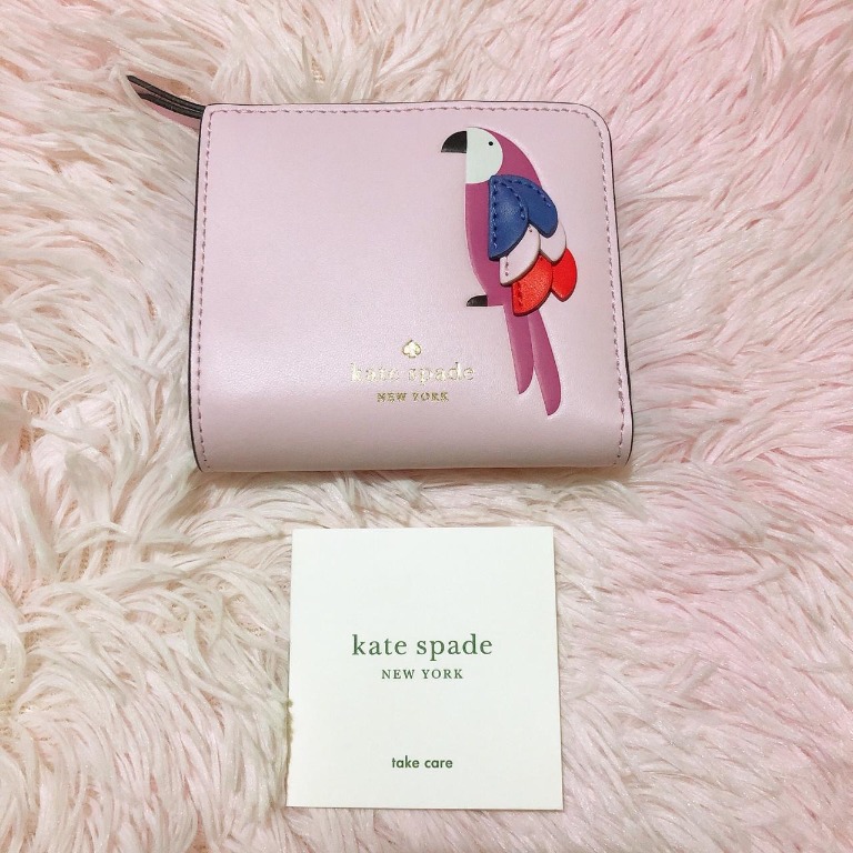 Kate Spade small wallet with parrot accent
