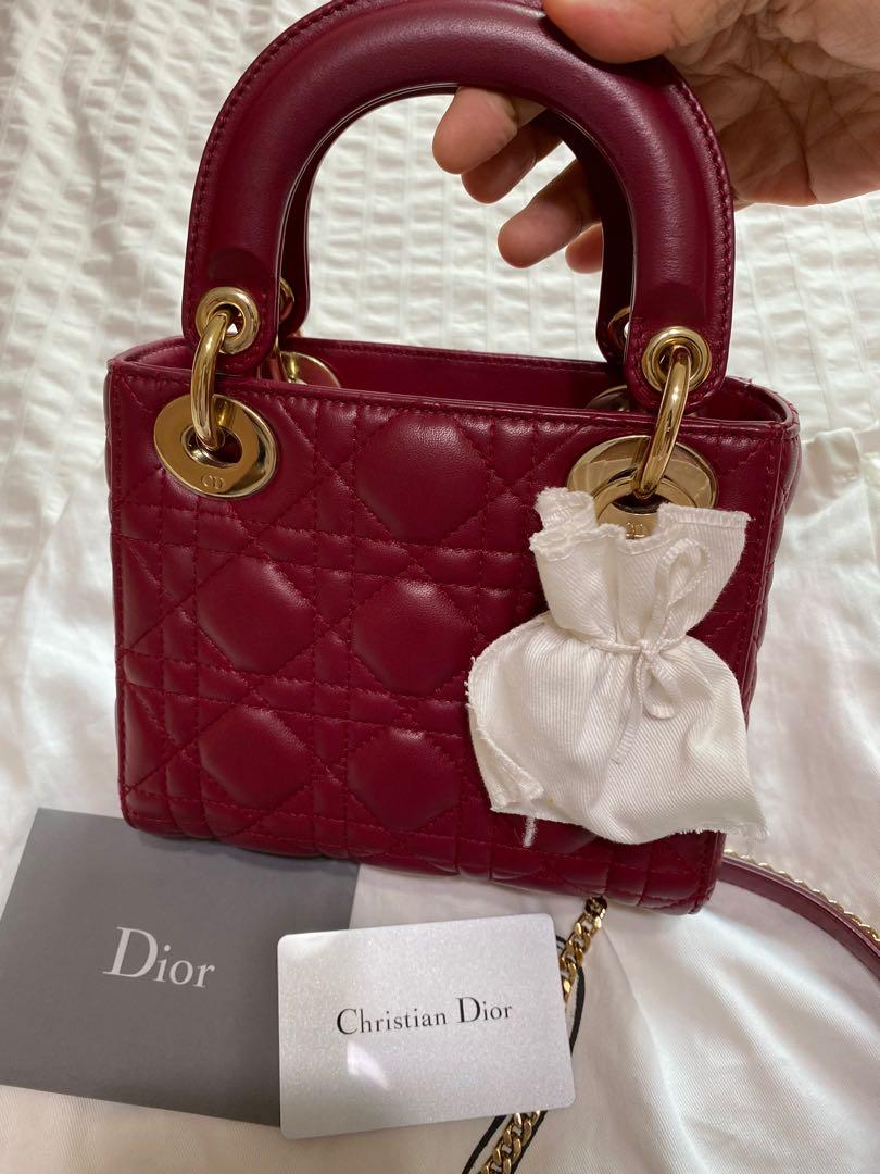 Lady Dior Micro Bag Scarlet Red Cannage Lambskin  DIOR
